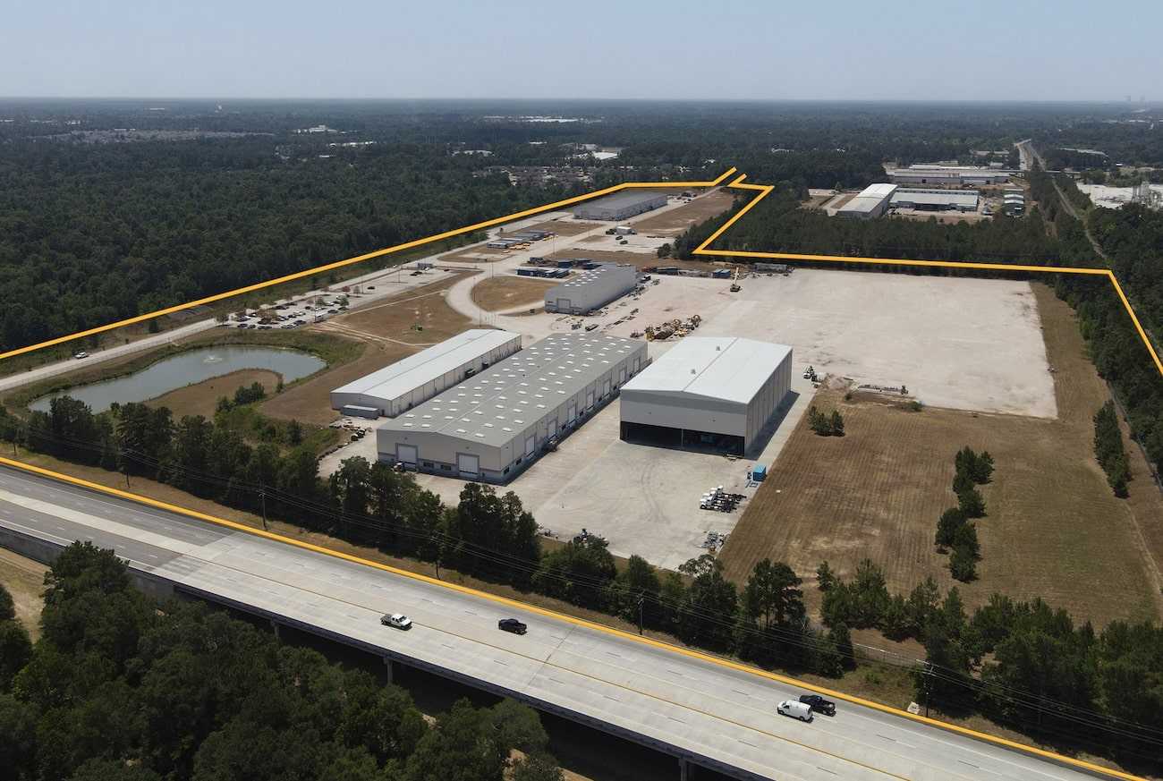 Aerial photo of NorthStar Industrial Park in Conroe Texas commercial real estate